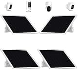 Upgrade 5V Regulated Solar Panel for Security Cameras, 5W Solar Chargers,Compatible for Wyze/Ring/Eufy Rechargeable Outdoor Cam Battery,with USB-C,DC35135 & Micro-USB;IP65/360°Adjustable,9.5ft Cable
