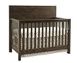 Pemberly Row Dovetail Contemporary Wood Convertible Crib, Graphite Gray Finish, Solid Hardwood, 4-in-1 Design with Adjustable Heights, Sturdy Nursery Furniture, Converts to Toddler, Day, or Full Bed