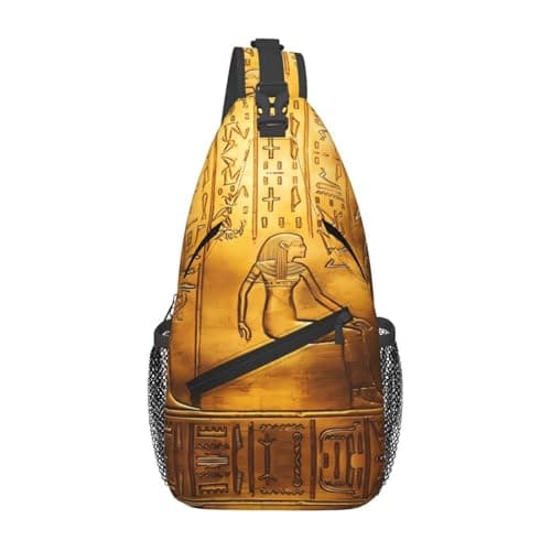 YzgWjBhd Egypt Hieroglyphics Print Men's Cross Chest Bag Diagonally, Cute Crossbody Shoulder Backpack, 7.5" L x 3.5" W x 15.3" H