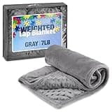 Kidaddle 7lb Weighted Blanket (Grey) 19x22 Inch– Plush Minky Lap Pad with Sensory Support for Autism or ADHD, Giftable Weighted Blanket with Travel Bag