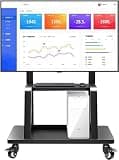 EliteBloom Rolling Tv Stand, Mobile Tv Cart, Mobile Tv Stand, Floor Tv Stand Universal Rolling Tv Cart with Storage Shelf,