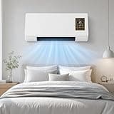 Mini Wall Mounted Air Conditioner, Compact Heater and Cooling Fan, Small Ac Unit for Bedroom Desk Small Room, Portable Quiet Cooler Heater Combo with Remote Control