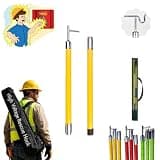 Yellow Non-Telescopic Rescue Pole Rod with Four Types of Switch Heads, Hot Stick Utility Hook with 1/2/3/4/5 Section, Hot Stick for Safety Drills(Light Coffee,3.0m 2-Section 35kv)