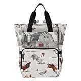 Nesatuwa Rustic Farmhouse Animals Diaper Bag Backpack Waterproof Large Capacity Multifunctional Diaper Bags with Insulated Pockets and Stroller Straps Travel Backpack for Baby Girl/Boy