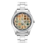 NTVOWPZO Three-Hand Analog Stainless Steel Watches for Men Easy Reader