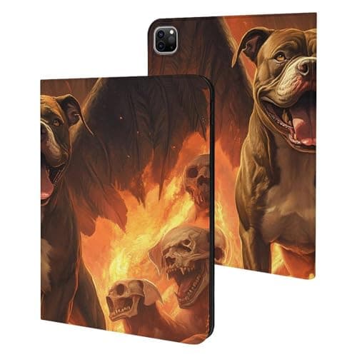 Skull Grim Reaper Pitbull Slim Fit Tablet Case Standing Cover Protective Shell Compatible with IPAD Pro 20/21/22(11in)