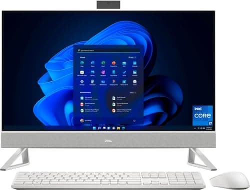 Dell Inspiron 7000 All-in-One 2024 AIO Desktop 27” FHD Touchscreen | Intel i7-1255U 10-Core NVIDIA GeForce MX550 | 16GB DDR4 1TB SSD + 1TB HDD | Bluetooth 5.2 | Windows 10 Pro | Pearl White