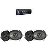 Alpine UTE-83BT Mech-Less Digital Media Receiver with Bluetooth® Wireless Technology+(2) Pairs Kicker KSC684 6x8/5x7 Coax Speakers
