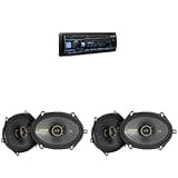 Alpine UTE-83BT Mech-Less Digital Media Receiver with Bluetooth® Wireless Technology+(2) Pairs Kicker KSC684 6x8/5x7 Coax Speakers