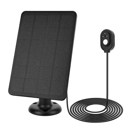 Solar Panel 4W 5V, Weatherproof Outdoor 3Pin Monocrystalline Solar Charger with 9.8ft Cable Compatible with Arlo Pro 4 Pro5S Pro3 Ultra Ultra2 Spotlight Camera (Black)