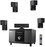 5.1 Channel Home Theater System with 10" Subwoofer, Bluetooth,5 Speakers, Remote, Radio, RCA- Perfect for Movies, Music, Karaoke