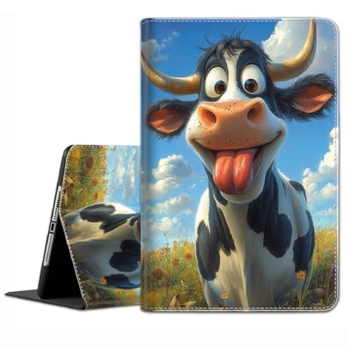 Case for Galaxy Tab A7 10.4 Inch 2022/2020 (SM-T509 T500 T503 T505 T507) - Slim Fit Standing Cover with Auto Sleep/Wake for Samsung Galaxy Tab A7 10.4 Inch, Happy Cows in Flower Fields