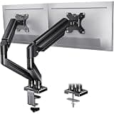 Miyerva Dual Monitor Stand for 2 Screens up to 32 in, Each Arm Holds 22 lbs, Adjustable Dual Monitor Mount with Gas Spring, Tilt Swivel Rotate, VESA 75/100mm for Home & Office