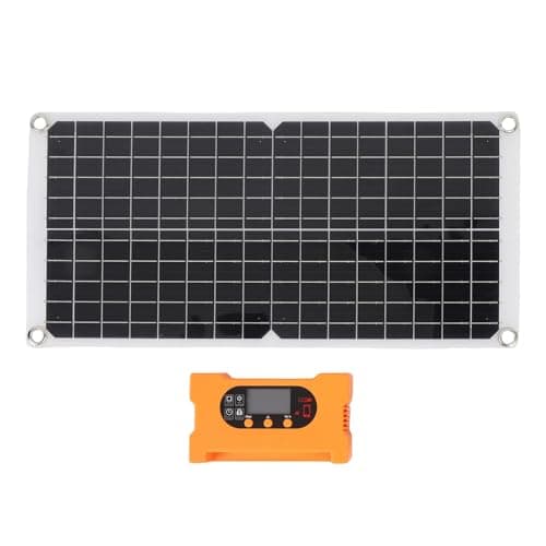 Aramox 17W Solar Panel Kit Monocrystalline Silicon with 10A Controller QC3.0 Fast Charging for Car RV Boat Outdoor Camping