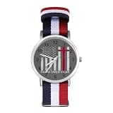ZMYAPQO Faith Over Fear Patriotic Cross American Flag Watches for Men