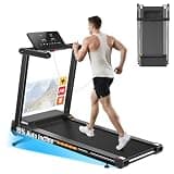 JAGJOG Treadmill for Home with Auto Incline, 4.5 HP Foldable Treadmill, 12 HIIT Programs, 18" Wide LED Touchscreen, Smart App & Heart Rate, 400LBS Capacity, Fully Assembly(Yellow)