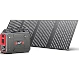 Solar Powered Generator 200W Peak/100W Rated, Portable Solar Generator Power Station with Solar Panels 40W Included, 146Wh Solar Power Bank with AC Outlet 110V for Home Use Camping Outdoor Adventure