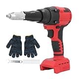 Baxnore Cordless Gun Kit 18V Battery Powered Built in LED Light Electric Tool with Rivets for Automotive Repairs Metalworking Tasks