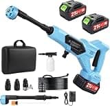 Teodute Cordless Portable Washer, 1700 PSI Battery Operated Washer with Brushless Motor, Battery, 16.4FT Elastic Hose, 21V 3.0Ah Portable Handheld Washer for Car, Home, Patio, Driveway