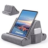 CreaDream Tablet Pillow Stand, Soft Pillow Pad for Lap, Tablet Holder Dock for Bed with 3 Viewing Angles, Pocket, Stylus Mount, Compatible with iPad Pro 13, 10.5, 9.7 Air, Mini, Galaxy Tab, E-Reader