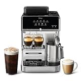 Ninja AutoBarista Fully Automatic Espresso Machine | 10 One Touch Hot & Iced Drink Options, Built-in Coffee Grinder, Milk Frother | Easy Self-Clean | Latte, Cappuccino, Cold Brew – AE1001