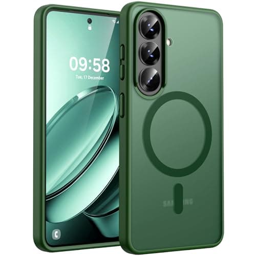 TOCOL for Samsung Galaxy S26 Case, Compatible with Magsafe, Full Camera Protection, Built-in Magnetic Ring, Drop Protection, Translucent Matte Phone Case for S26 6.3 inch (Alpine Green)
