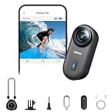 Pelsee Clip1 Mini Action Camera, Hands-Free POV Cam with Stabilization, 1/1.27" Large Sensor, Native 2.7K Video, IP68 Waterproof, Magnetic Mount, 120-Min Battery, Built-in 64GB eMMC – Black