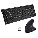 2.4GHz Wireless Vertical Ergonomic Mouse and Keyboard Combo Ultra-Thin Portable Size for PC Desktop Computer Laptop Mac Tablet
