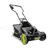 Sun Joe Cordless Electric Push Lawn Mower with 11.9-Gal Bag, 15-Inch Cutting Width, 360W Motor - Heavy-Duty Yard Trimmer for Gardening Care and Maintenance, IONMAX 24V-CRLM15