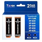 Torvon Remanufactured Ink Cartridge Replacement for Epson 410XL Ink Cartridges Compatible with Expression XP-7100 XP-530 XP-630 XP-640 XP-900 XP-830 Printers(2 Black)