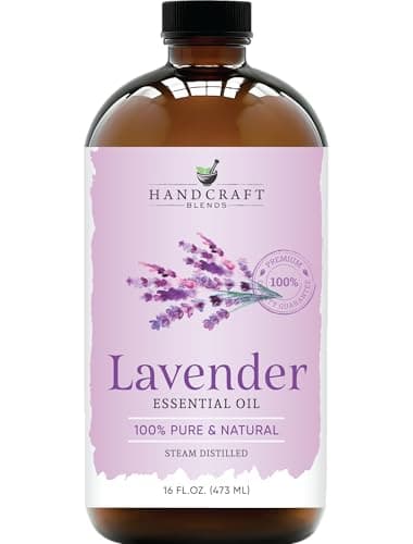 Handcraft Blends Lavender Essential Oil in Glass Bottle – Huge 16 Fl Oz – 100% Pure and Natural – Premium Grade Oil for Diffuser and Aromatherapy, Skin, Massage, Candle and Soap Making Fragrance