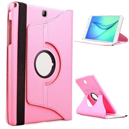PMPLBEBAZ 360 Rotating Tablet Case Suitable for Samsung Galaxy Tab S2 9.7" 8.0" SM-T810/T813 SM-T710/T715 PU Leather Stand Case(Pink,Tab S2 8.0 SM-T710)