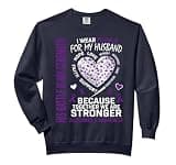 Purple Squad Alzheimer Awareness Ribbon Support Team Comfort Colors Adult Sweatshirt