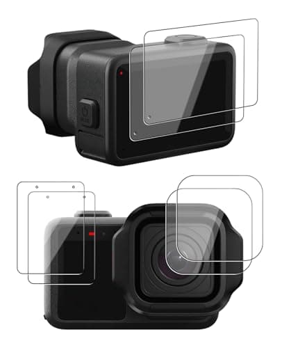 Binovaren for GoPro MISSION 1 PRO/MISSION 1 Tempered Glass Screen Protector, 6-Piece Set: 2 Front Screen + 2 Lens +2 Rear Screen, 9H Hardness Anti-Scratch, Bubble-Free HD Clarity