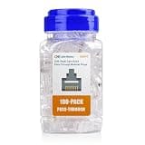 Cable Matters 100-Pack Cat 6 Pass Through RJ45 Connectors, 50µ Gold Plated