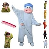 ayattecy Monster Onesie - Funny Big Mouth Monster Jumpsuit for Adults Hooded Fleece Costume Cozy One Piece Pajamas Gift (Blue,X-Large)