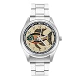 NTVOWPZO Three-Hand Analog Stainless Steel Watches for Men Easy Reader