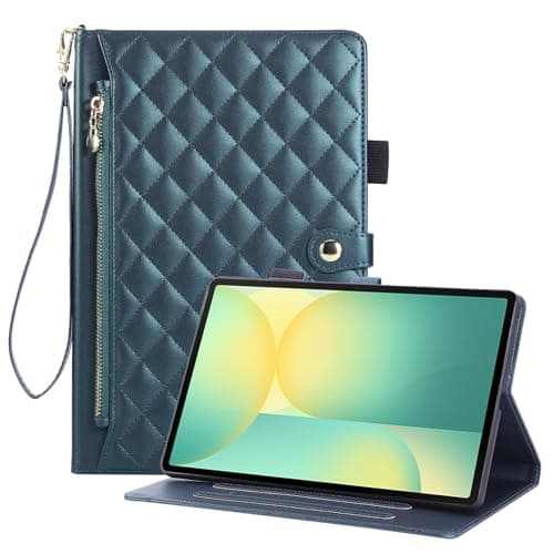 Rosbtib Case for Samsung Galaxy Tab S9 FE 10.9 Inch/Samsung Galaxy Tab S9 11 Inch 2023, Wallet style PU leather tablet case with zip, Card Slot and Stand Function for Galaxy Tab S9 FE/S9, Green