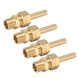 Tgoon 4 PCS Water Fountain Nozzles, Pure Copper Large Hexagonal Direct Jet Nozzle Waterscape Single Nozzle Male Thread for Garden, Amusement Parks (G3/8)