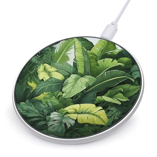Cute Banana Leaves Wireless Charger 10W Max Wireless Charging Pad Qi Charger Anti-Slip Magnetic Wireless Charger Fast Charging Pad Ultra-Thin & Portable Charging Station