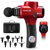 LifePro SonicPro Massage Gun Deep Tissue with Heat — Percussion Massager Gun 10 Speeds 9 Heads — Muscle Massager for Athletes Back, Legs, Arms