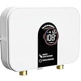 Tankless Water Heater Electric,240V 6500W Under Sink Instant Hot Water Heater with Digital Display Touch Screen On-Demand Water Heater Point Of Use for Kitchen,Bathroom,Laundry,RVs