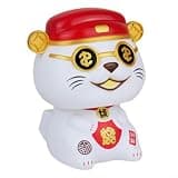 Hosrivae Office Powered Lucky Cat Ornaments 7. Nodding God of Car Figure Automatic for Dashboard Home Decor Feng Shui Wealth 5cm
