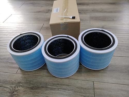 Improvedhand Core 200S Replacement Filter Compatible with LEVOIT Core 200S-P Air Purifier, 3 Stage Filtration, #Core 200S-RF, Blue, Pack of 3