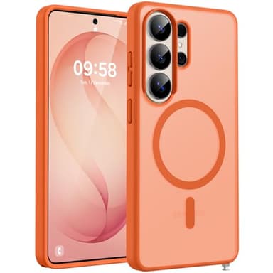 TOCOL for Samsung Galaxy S26 Ultra Case, Built-in Magnetic Ring, Drop Protection, Slim Translucent Matte Phone Case for Galaxy S26 Ultra 6.9 inch (Orange)