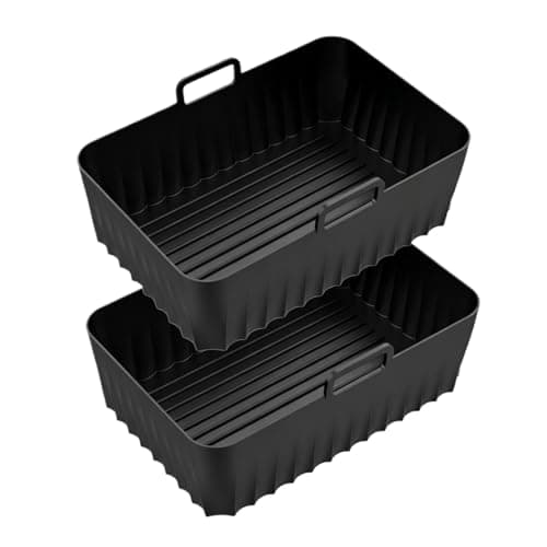 2Pcs Air Fryer Silicone Liner Non-Stick，Compatible For Ninja，DZ201/DZ401 8-10QT Reusable Air Fryer Accessories