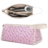 MicaYoung Hair Tools Travel Bag Compatible with Dyson Hair Dryer Airwrap Styler, Straighteners, Curling Irons Haircare Accessories Storage Bag Organizer (13" x 4.7" x 5.9"), Beige Black Butterfly