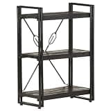 Makastle 3-Tier Bookcase in Solid Mango Wood, Floor Mount, Office Etagere Shelf, Weather Resistant, 23.6" x 11.8" x 31.5", Rectangular