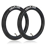 RidTianTek 16x3.0 Inner Tube with Bent Valve 45° for Ebike Mopeds Unicycles Tricycle Folding Bicycle, 16 inch 16×3.00 16×3.25 16×3.50 Tire Tubes Rubber Thickened for Bike Accessories (2 Pack)