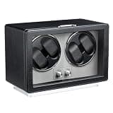Mcbazel Watch Winder for Automatic Watches, 4 Slots Watch Winder with Quiet Japan-Made Motor, & LED Light for Man/Woman's Watches, Black